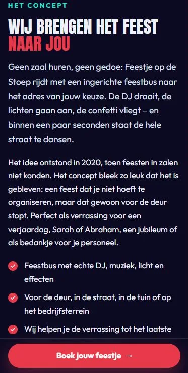 Het concept op mobiel