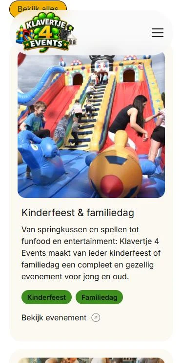 Verhuur en evenementen op mobiel