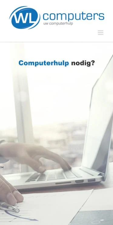 WL Computers – website op mobiel