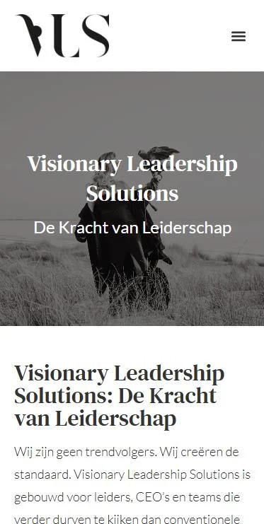 Visionary Leadership Solutions – website op mobiel