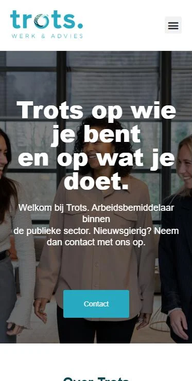 TWEA – website op mobiel