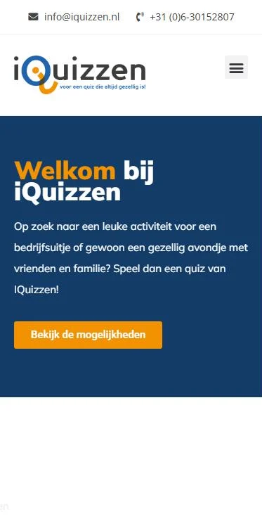 iQuizzen – website op mobiel