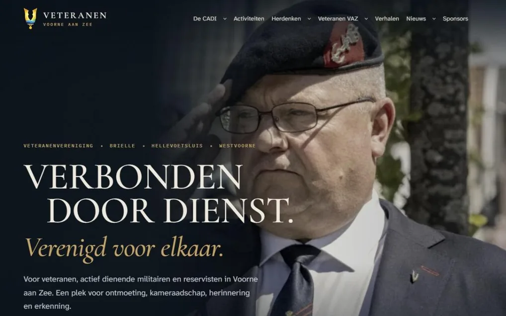 Veteranen Voorne aan Zee – website op desktop