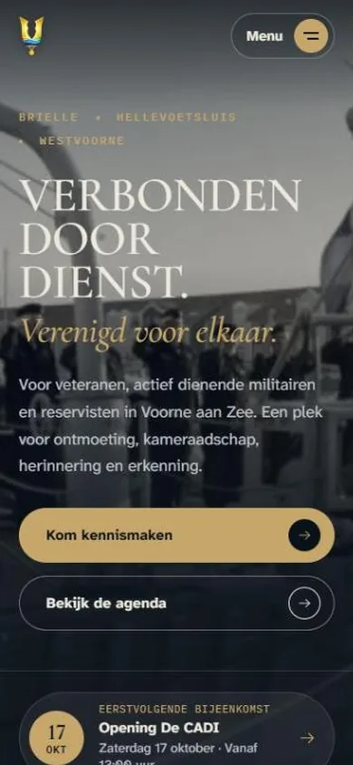 Veteranen Voorne aan Zee – website op mobiel