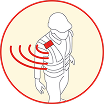 Illustration of a person in white armor clutching their left side with red curved lines indicating pain or injury.