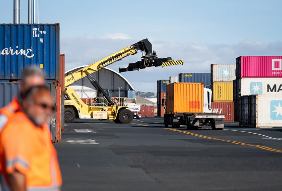 Forklift detecting a pedestrian behind warehouse racking