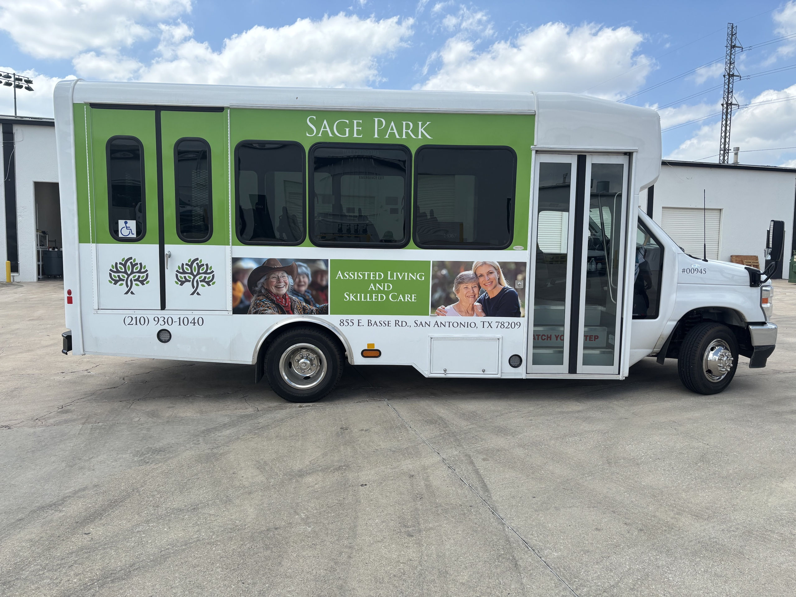 Senior living shuttle bus
