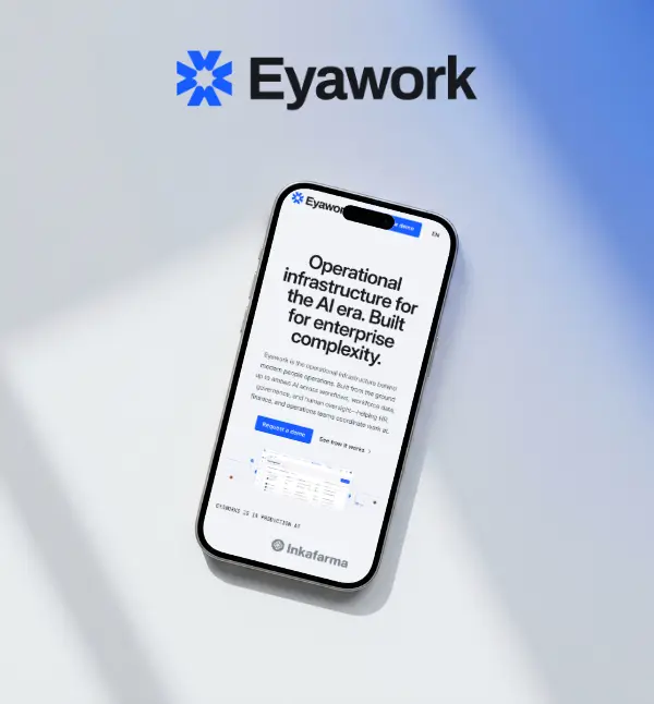 Eyawork website on a smartphone