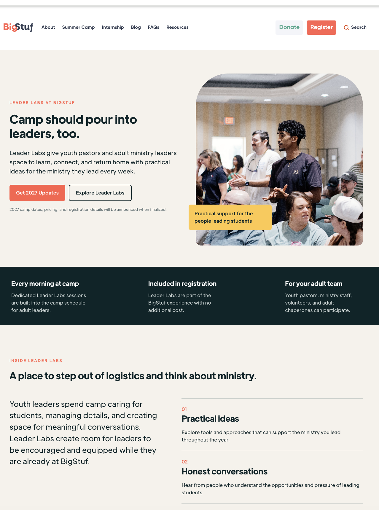 Refreshed BigStuf Leader Labs page