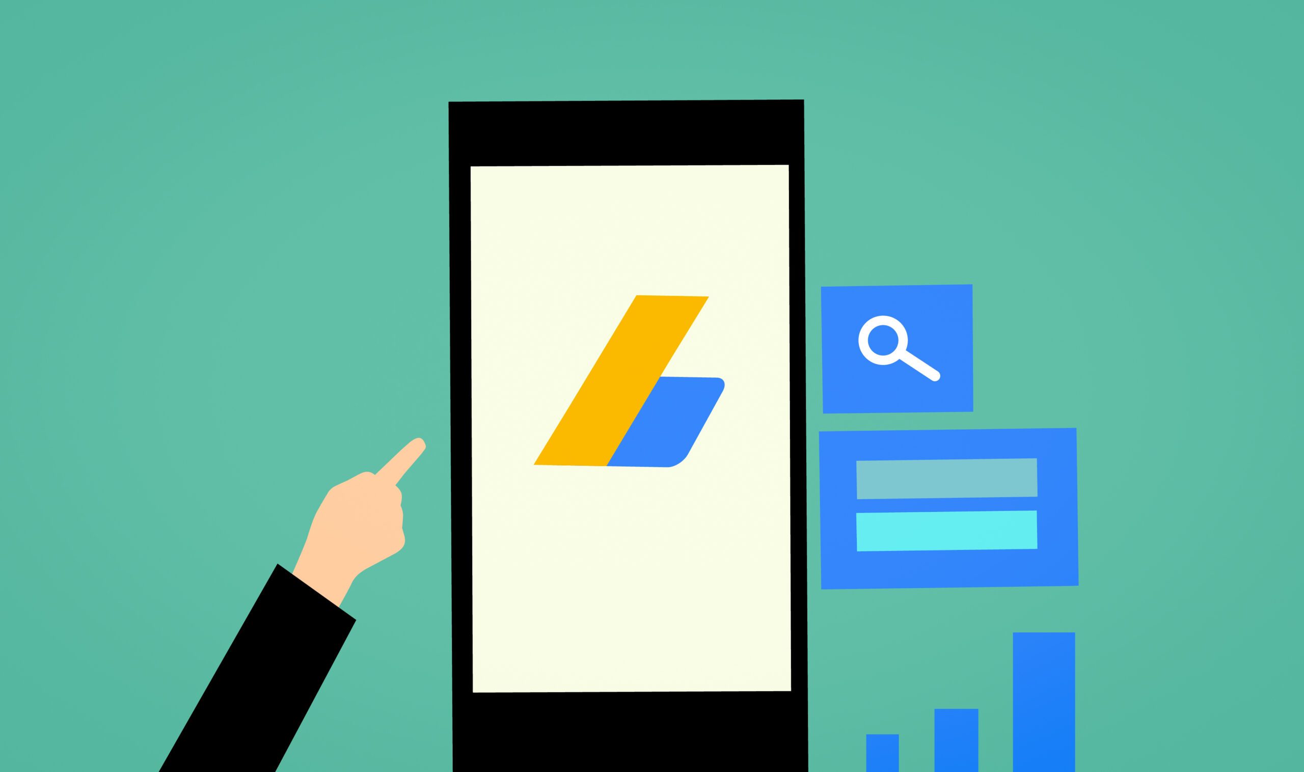 Logotipo de Google Ads en un teléfono móvil