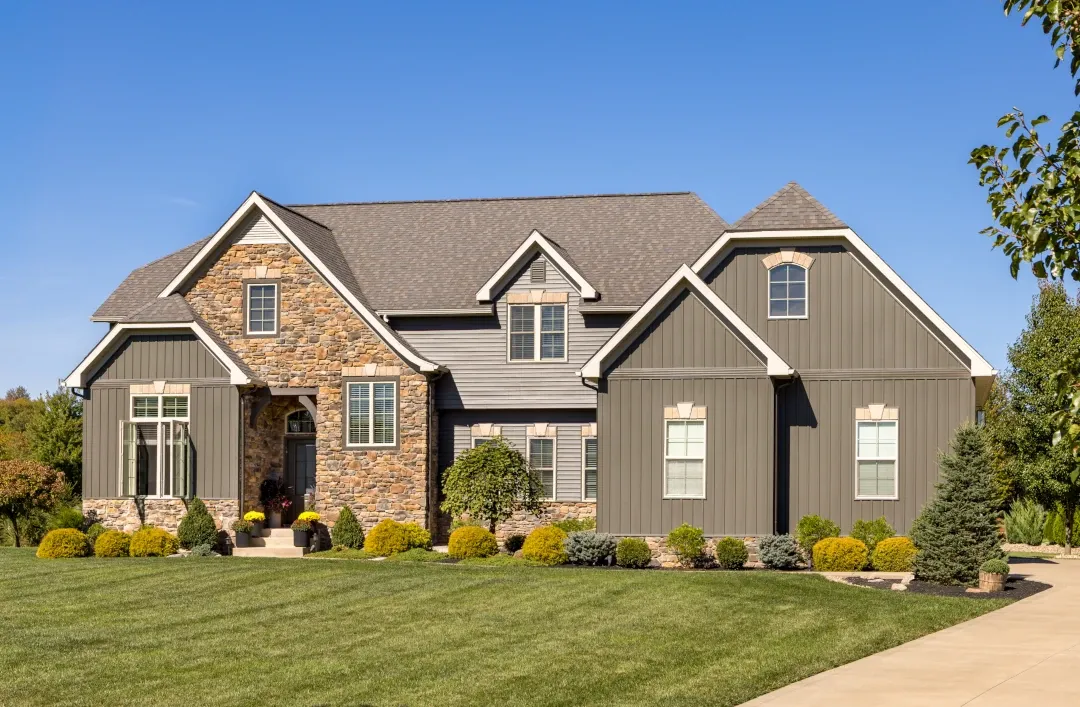 2 story home with exterior renovated