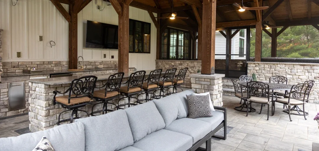 outdoor furniture and bar