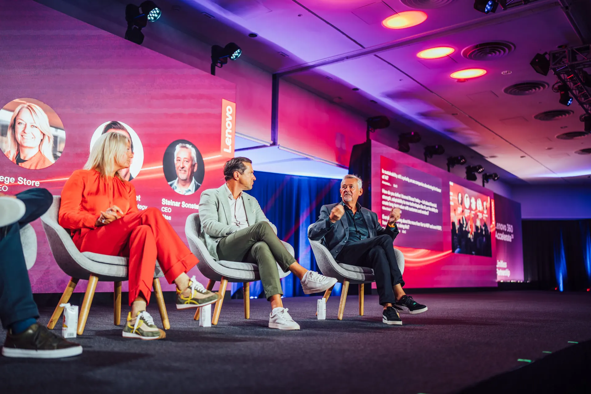 Panel discussion on stage at Lenovo 360 Accelerate 25 in Geneva