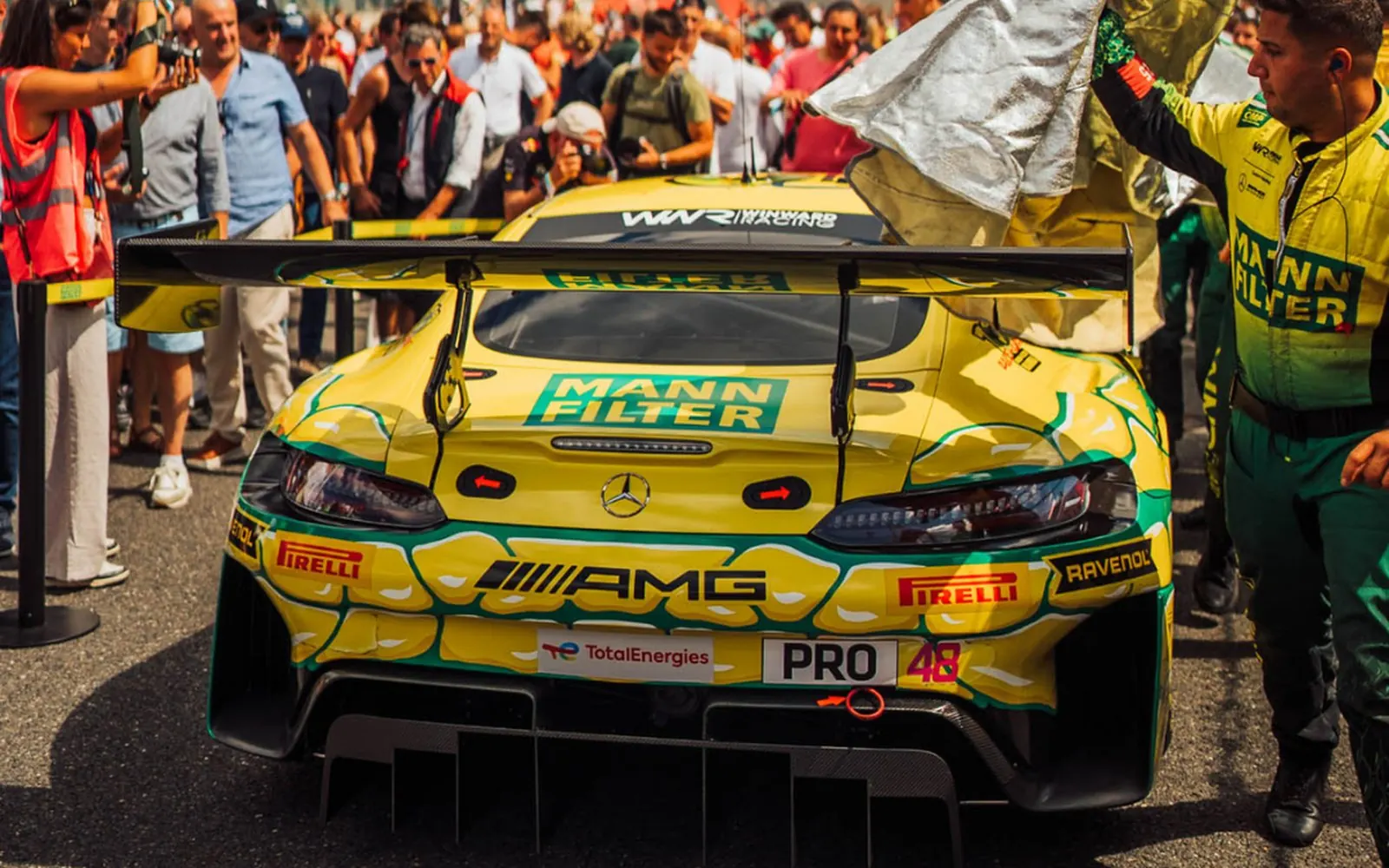 Champion race car on the grid at Spa-Francorchamps, shot by Majortale
