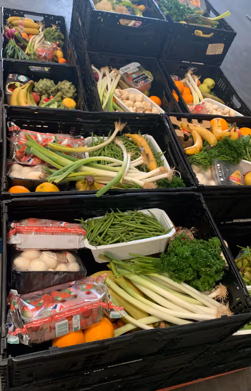 Cajas de frutas y verduras