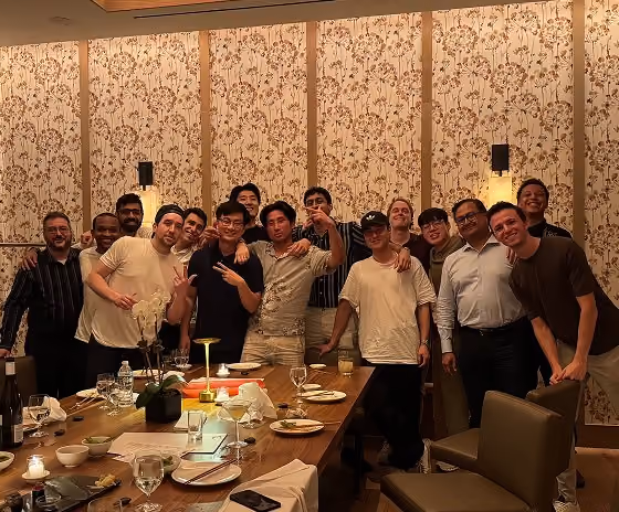 The Affiniti team at a group dinner