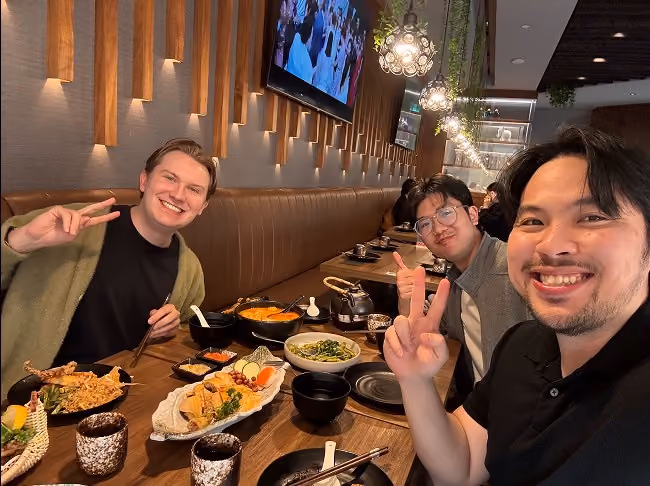 Affiniti team members at dinner