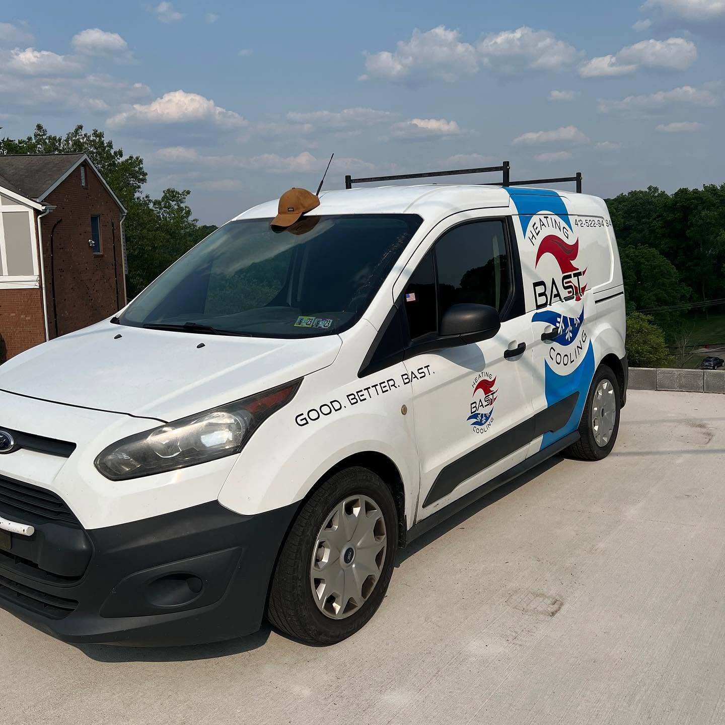 A Bast Heating & Cooling service van