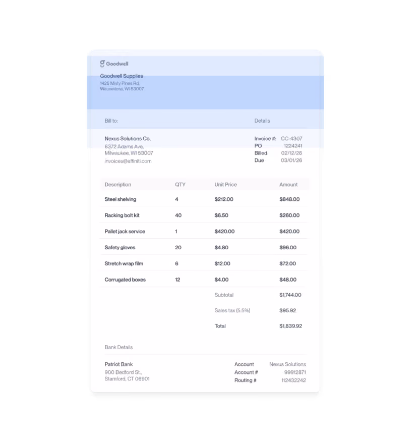 Automated accounts payable