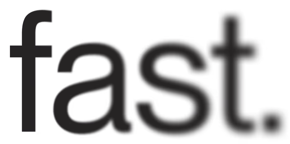 The image features the word "fast" in a stylized font, where the letters are predominantly black with green pixelated areas. The overall design appears modern and minimalist, emphasizing speed or efficiency.