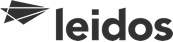 Leidos company logo with stylized triangle symbol in black.