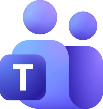 Microsoft Teams logo with stylized figures representing people in shades of purple and blue, featuring a bold white letter T on a square background.