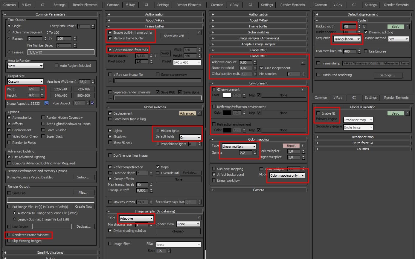 Render preset and setup to standardize work template.