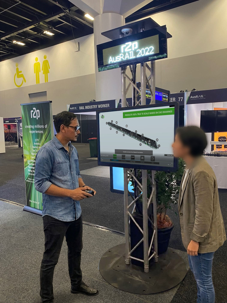 Hands-on demonstration of an interactive application with trade show visitors.