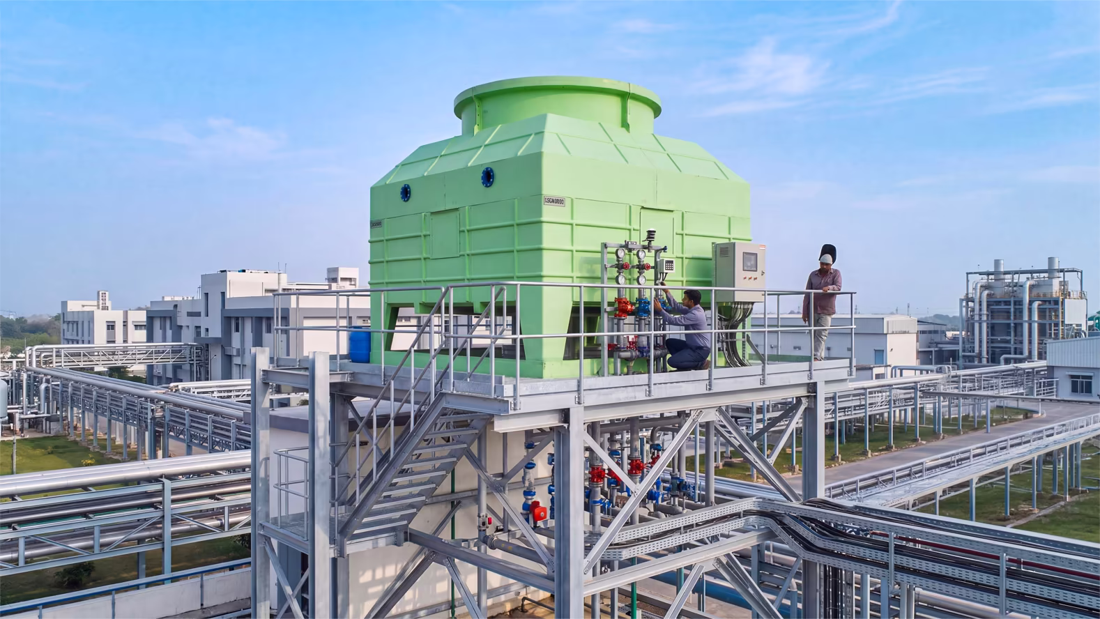 FRP Cooling Tower in a textile company in Gujarat