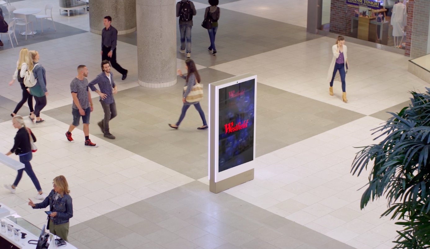 Westfield digital screen in a URW shopping centre, United States