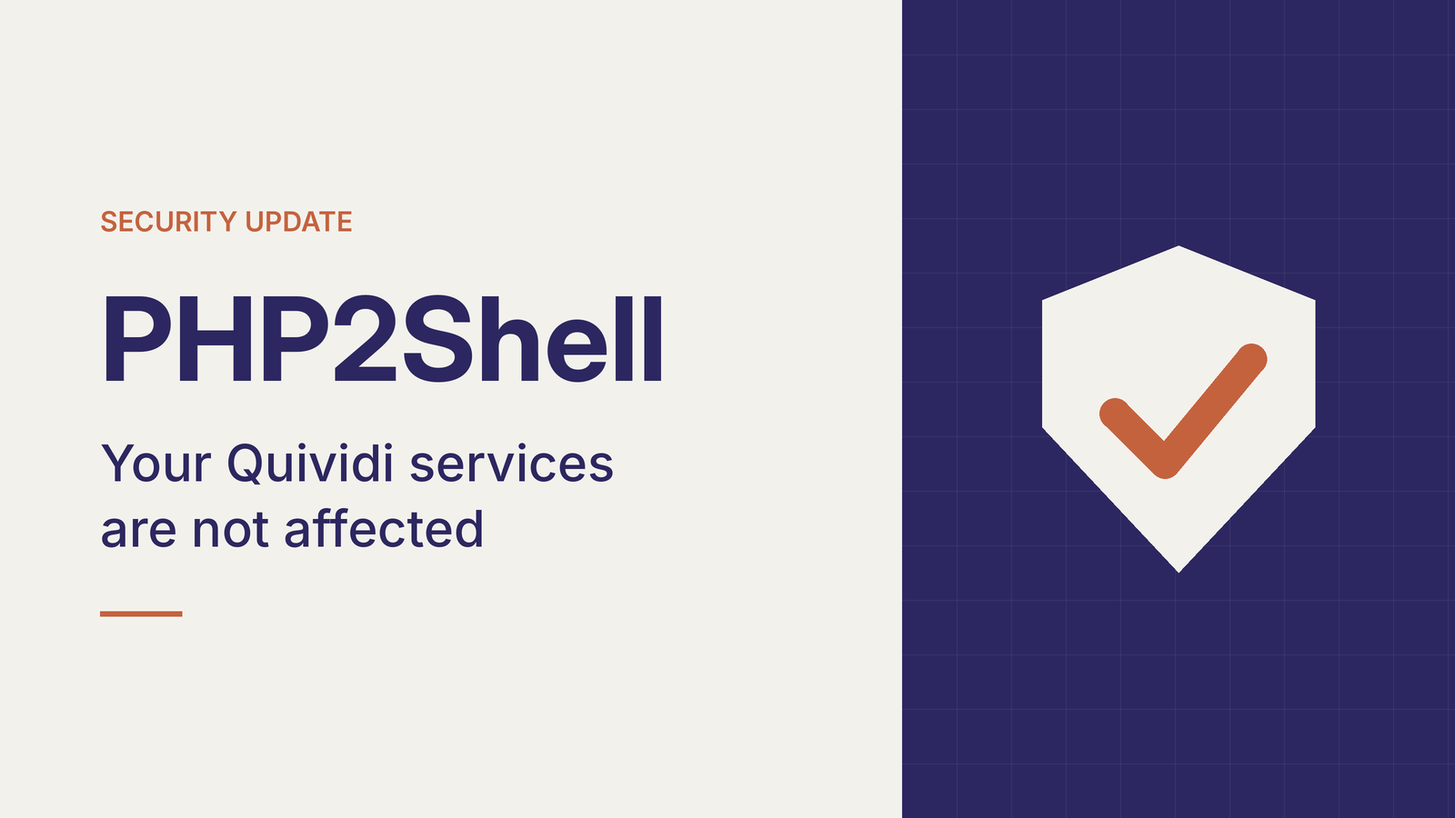 PHP2Shell security update: Quividi services are not affected