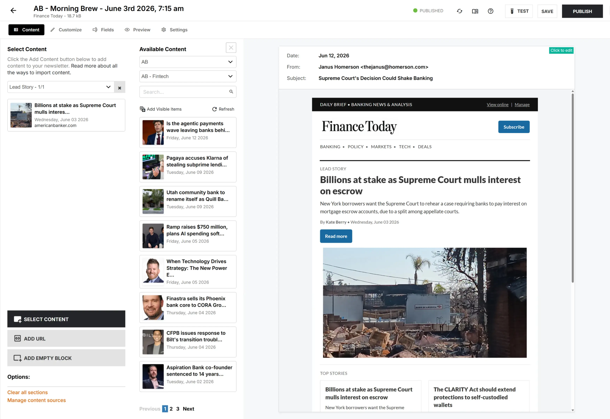 Mailchimp Newsletter Builder