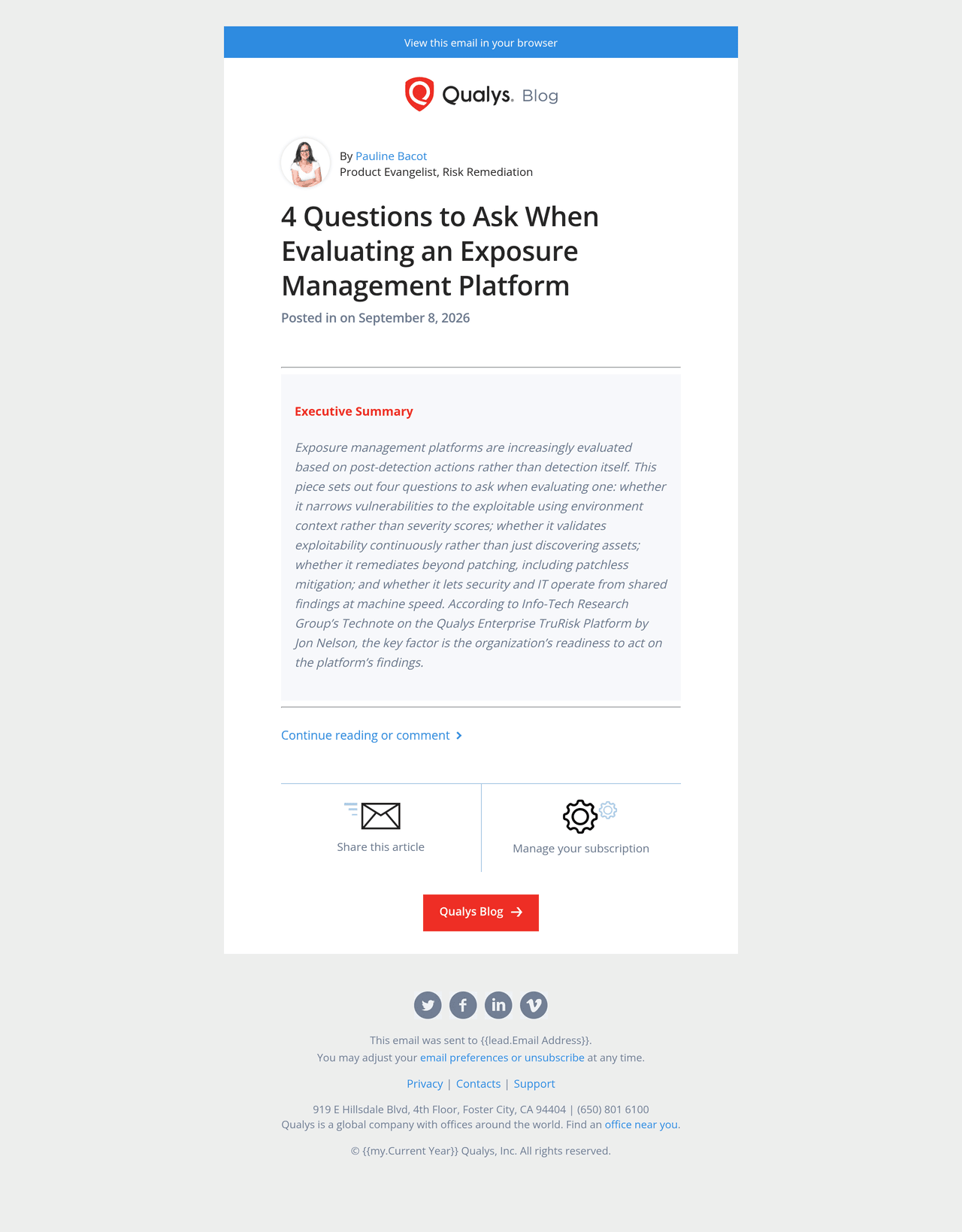 Qualys Automated Email