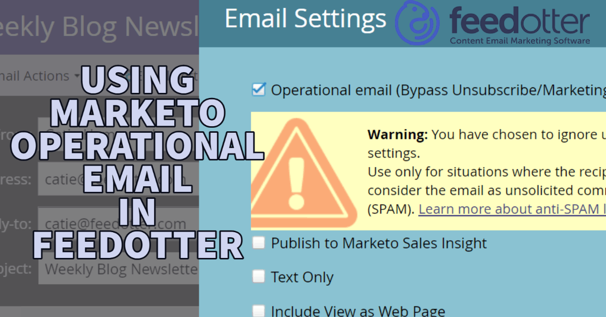 Using the Marketo Operational Email Feature With Feedotter In 4 Easy Steps