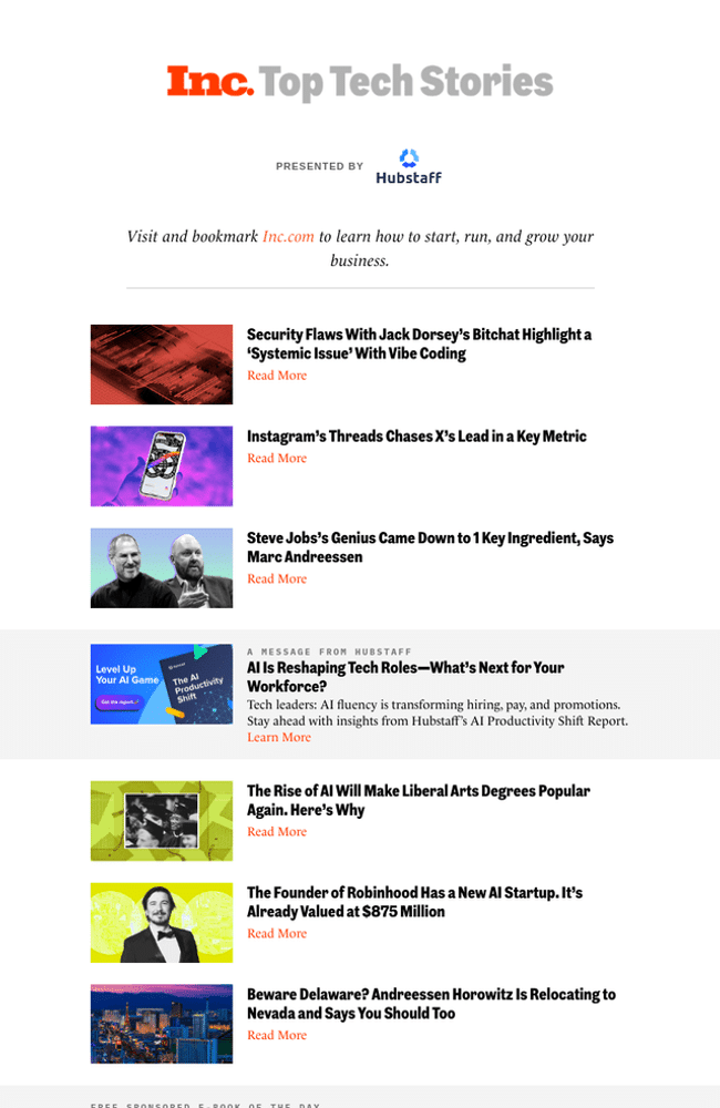Consumer newsletter example
