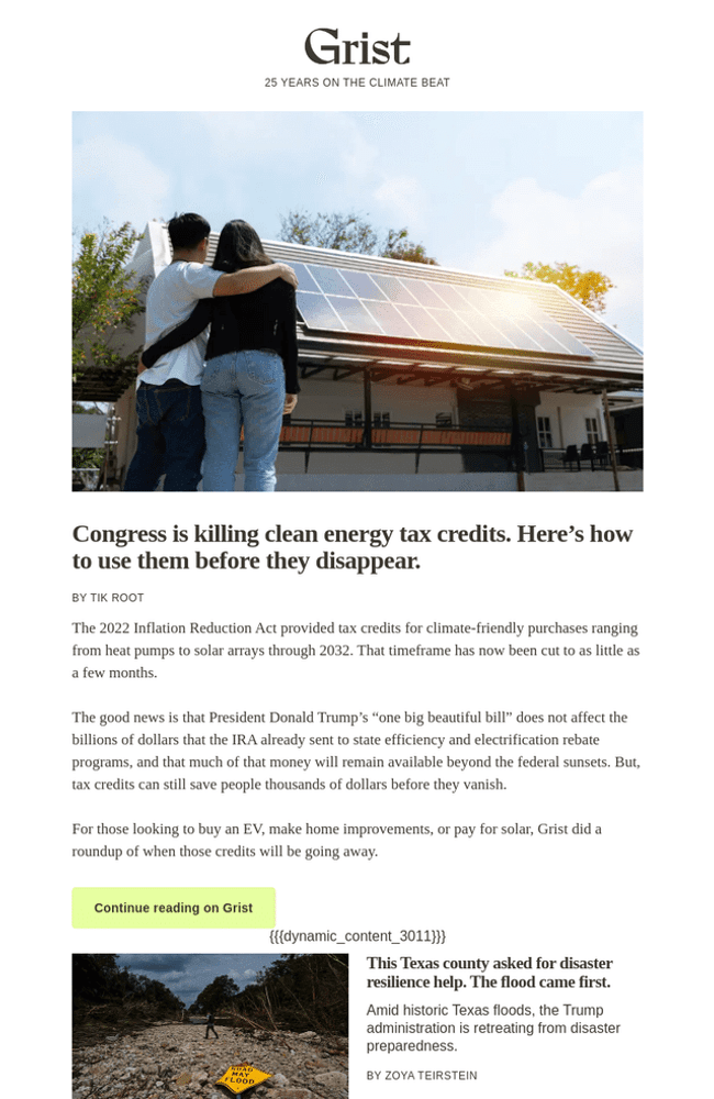 Grist newsletter example