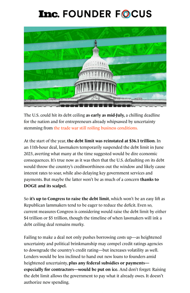 Consumer newsletter example