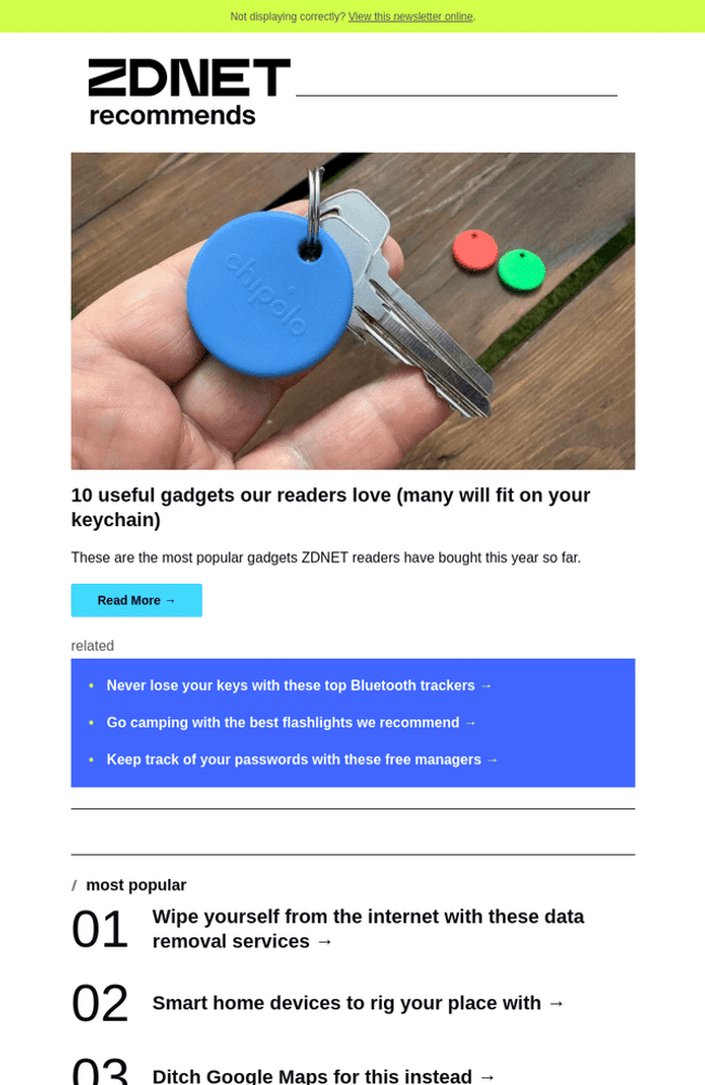 Consumer newsletter example