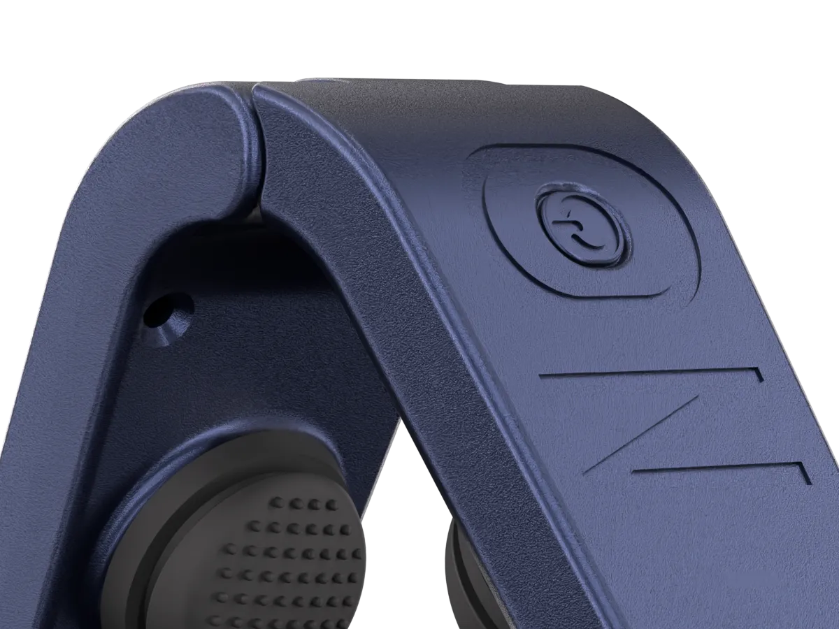 Close-up of the Nosi device hinge and control button