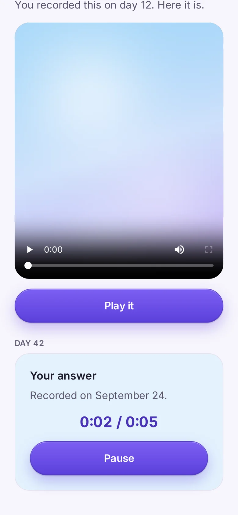 Your answer, recorded and playing