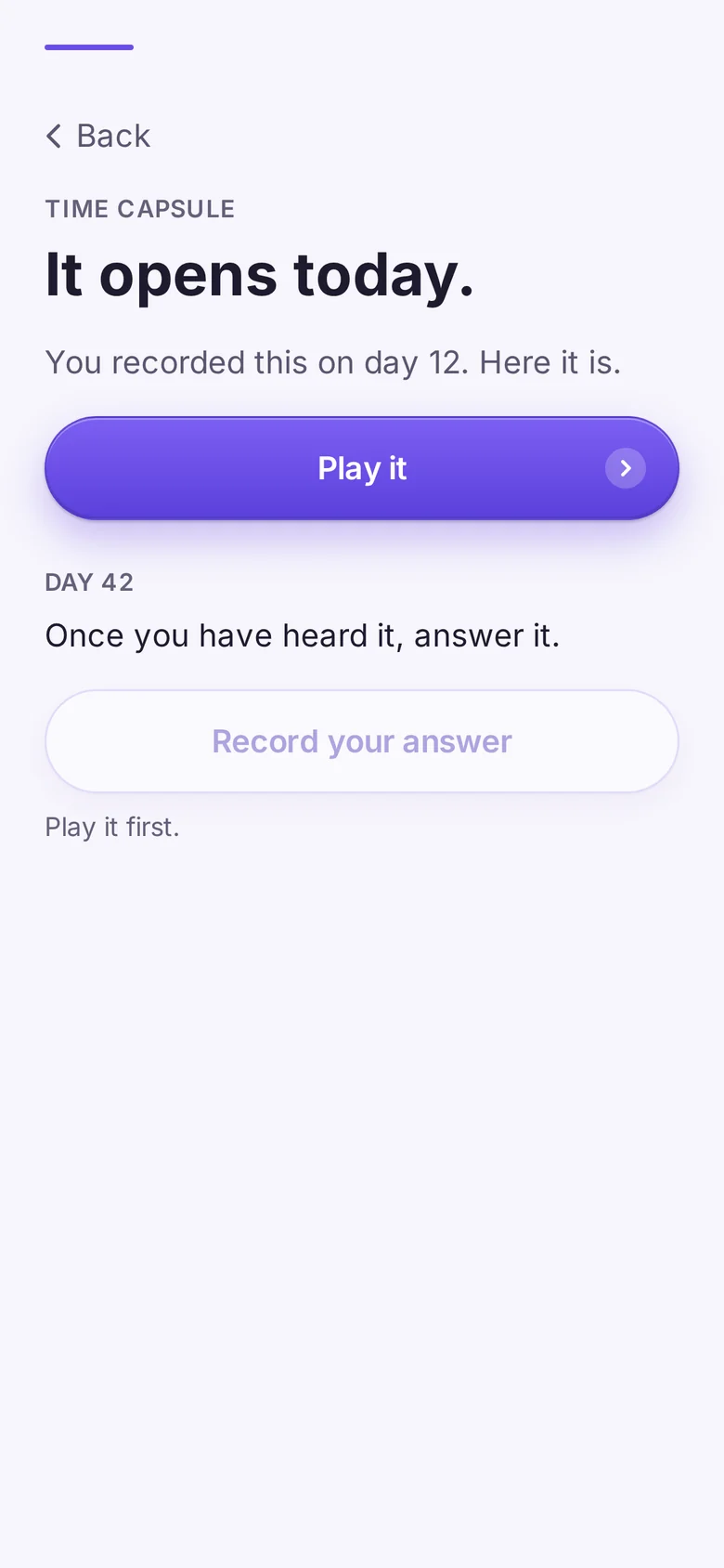 It opens today, with a Play button