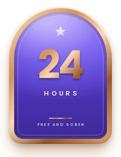 24 hours sober milestone plaque in the Free and Sober app