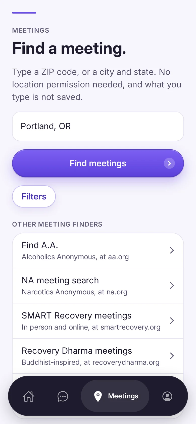 The meeting finder