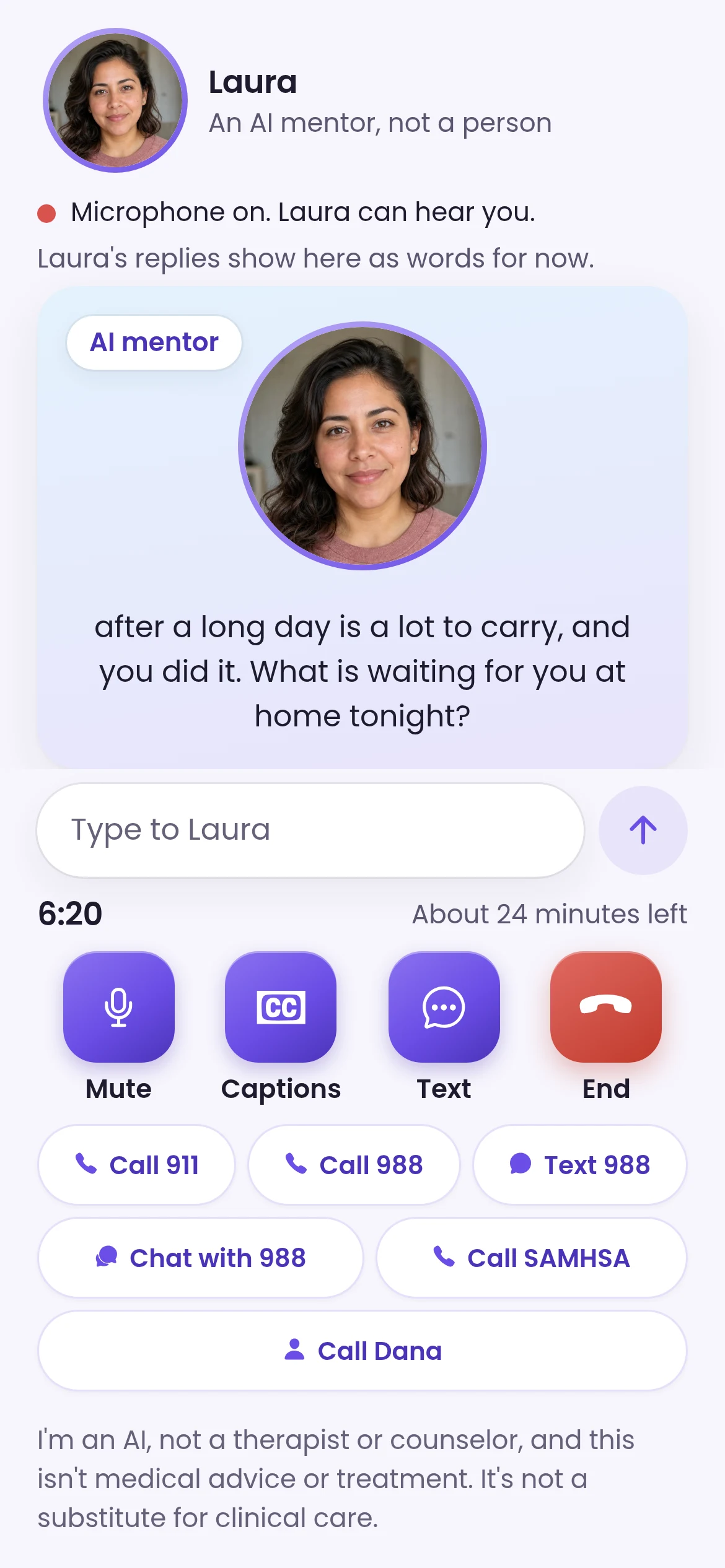 Free and Sober voice call with an AI mentor