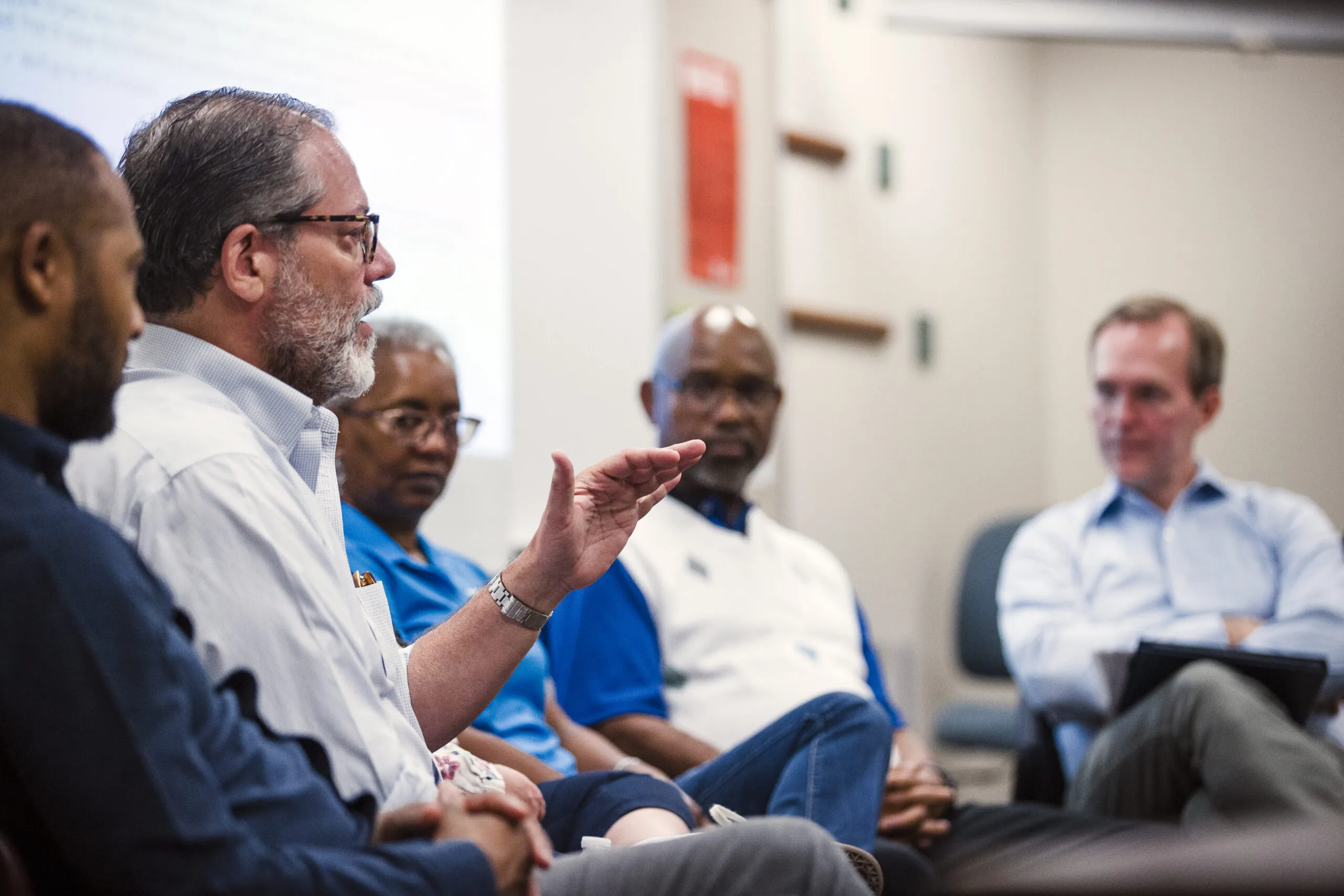 KHGMP Advisory Committee in person training. Kirkpatrick Heights Greenwood Master Plan. Shella Bowlin, Dr. Lana Turner Addison, Eugene Harris, Daquet Wilson, Dr. Kiana Smith, Brentom Todd, Joshua Roby, William Tisdale, Scott Moore Medina Photo by Shane Bevel