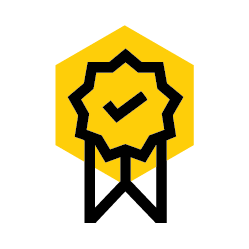 Quality assurance badge icon
