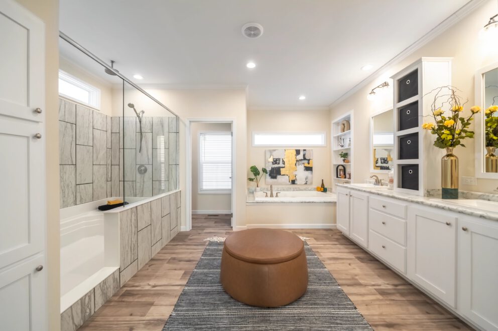 Super 68 Elite primary bathroom by Norris Homes