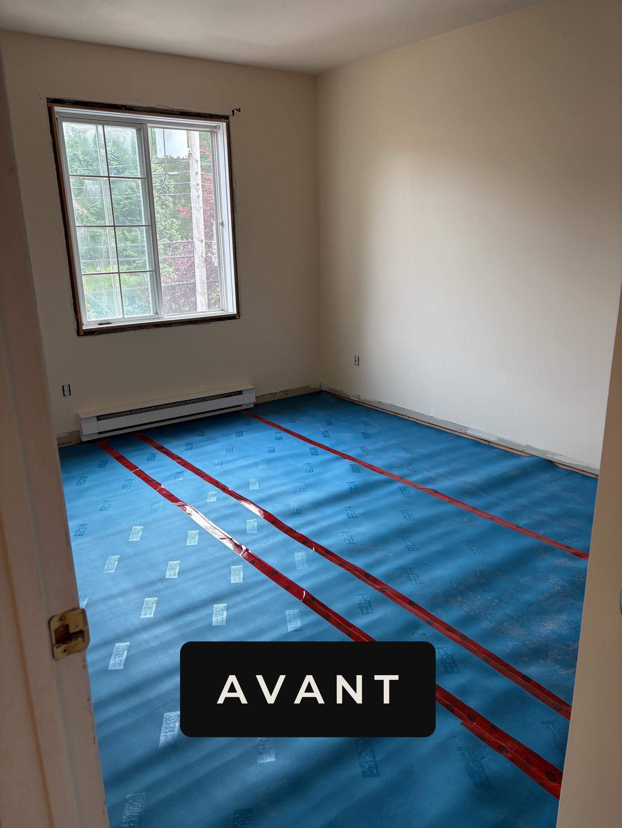Avant : membrane posée avant le plancher