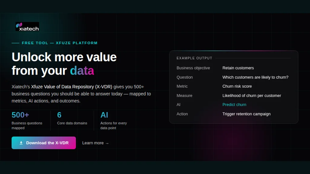 Xiatech Xfuze Value of Data Repository (X-VDR)