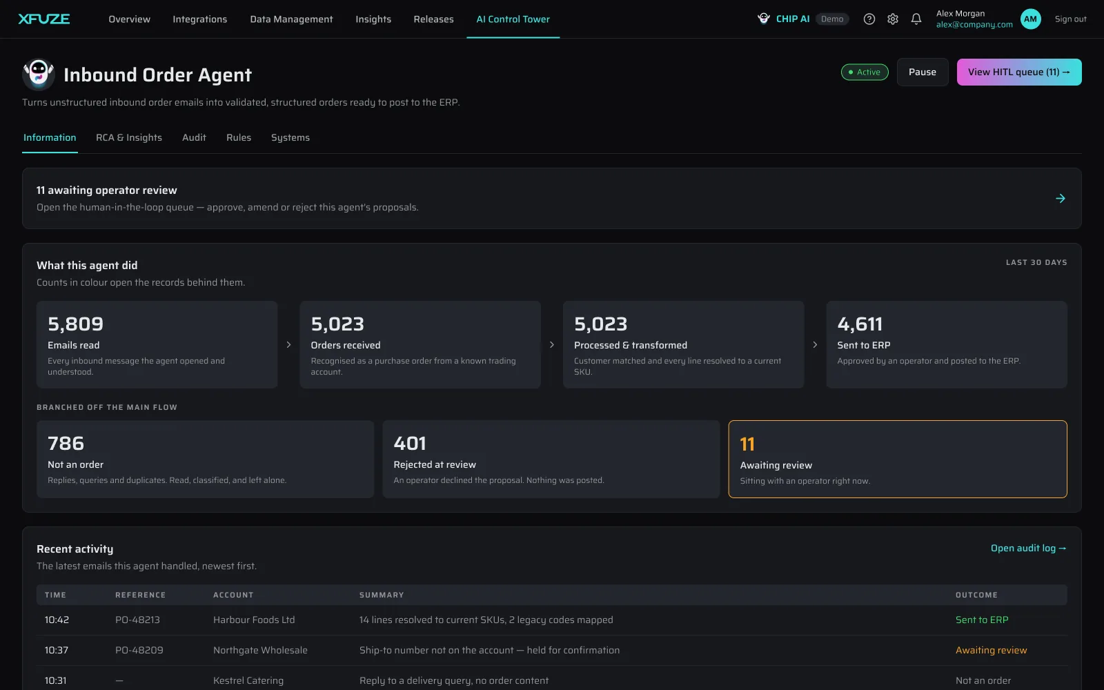 Xfuze Order Intake Agentic Application